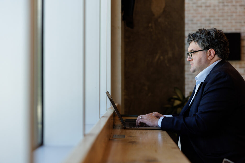 Chuck Giroux brand portrait working environment, Charleston SC