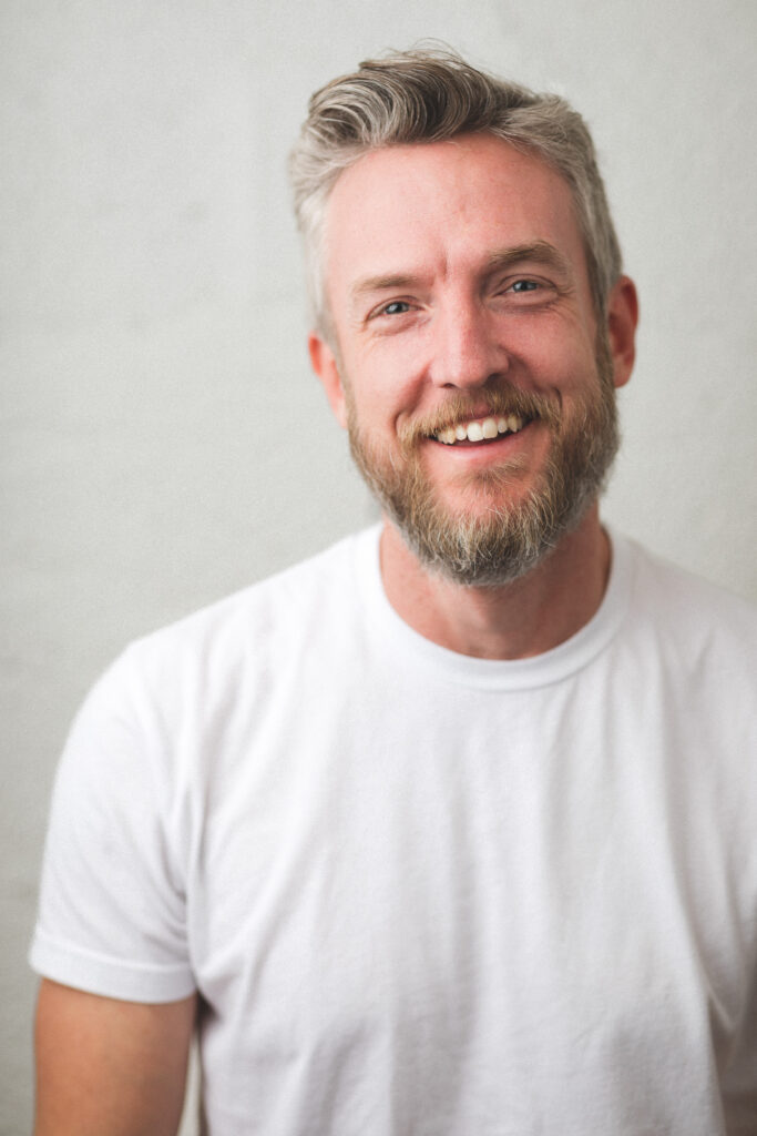 Nate Davis studio portrait on white background, Charleston personal brand photographer